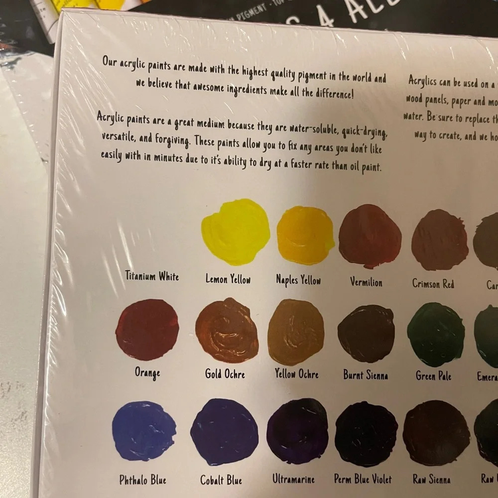 Two pack of Acrylic Paint Set for Adults and Kids - 24 Pack of 12mL Paints with - Picture 10 of 10